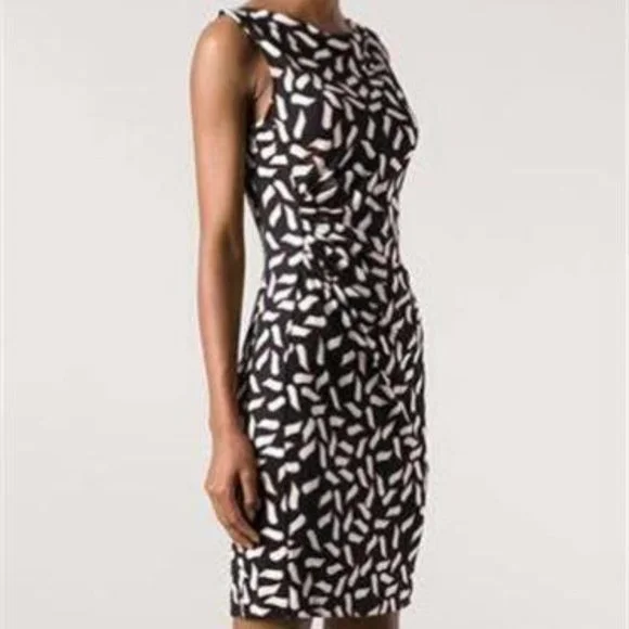 DVF Diane Von Furstenberg GLASMARY Silk Jersey Draped Dress Snake Flutter - Picture 3 of 14